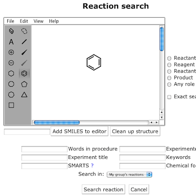 Reaction search by structure